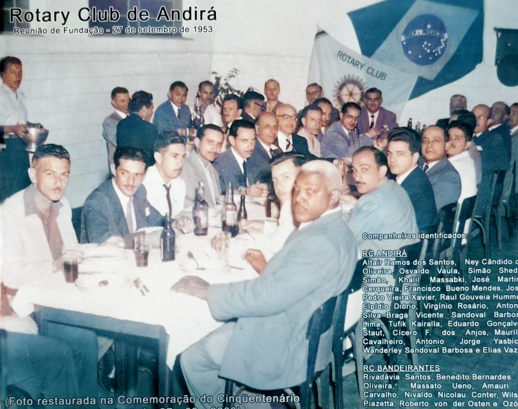 Reunião de fundação do Rotary Club de Andirá, em 27 de setembro de 1953